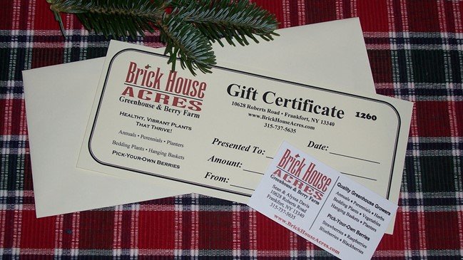 Garden Center Gift Certificates for sale-holiday